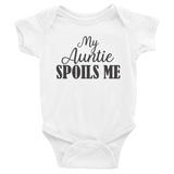 Infant Bodysuit, onesie, undershirt, My Auntie spoils me baby shirt, infant onesies, baby gift, shower gift