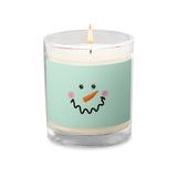 CANDLE cute snowman face candle Glass jar soy wax candle, gift for her, housewarming gift, Christmas gift