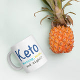 Mug, “keto morning, noon, and night”,  ketogenic lifestyle, keto, keto mug, coffee mug, coffee cup