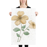 Floral bouquet, art print, wall decor, original design, flower, gift, Christmas gift, beige floral art