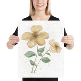 Floral bouquet, art print, wall decor, original design, flower, gift, Christmas gift, beige floral art