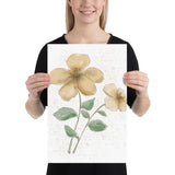 Floral bouquet, art print, wall decor, original design, flower, gift, Christmas gift, beige floral art