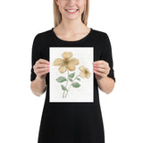 Floral bouquet, art print, wall decor, original design, flower, gift, Christmas gift, beige floral art
