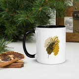 Leaf line art Mug with Color Inside