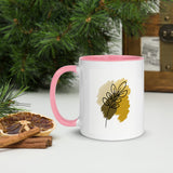 Leaf line art Mug with Color Inside