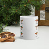 Mug Cute Santa's Reindeer design White glossy mug, cheery mug for morning coffee or hot chocolate