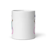 MUG, Snowman, cute snowman design White glossy mug, Holiday mug for morning coffee or hot chocolate, secret Santa gift idea