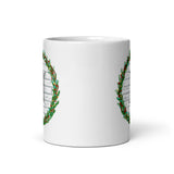 MUG, JOY WREATH, White glossy mug, Christmas CUP,  Holiday mug, cheery mug gift idea for family mugs