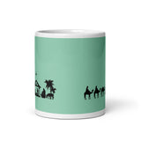 MUG, Nativity Scene mug2, turquoise, White glossy mug, Christmas scene mug, Christmas mug giftgift