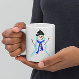 Mug Cute SNOWMAN design White glossy mug, cheery mug for morning coffee or hot chocolate