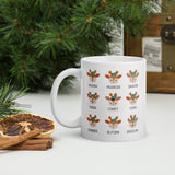 Mug Cute Santa's Reindeer design White glossy mug, cheery mug for morning coffee or hot chocolate
