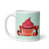 MUG, Joy cupcake, white glossy mug, family gift, Christmas gift idea, for coffee lovers and hot chocolate