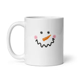 MUG, Snowman face, mug, White glossy mug, Christmas,  Holiday mug, cheery mug gift idea for morning coffee/hot chocolate/ mugs.
