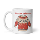 Mug, Ugly Christmas Sweater, Merry Christmas Mugs, Funny Gift Cup Mug, White Glossy Mug, Cup, Christmas Mug, Gift, White Glossy Mug 11oz, White