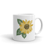Mug White glossy mug, sunflower design art, 2 sizes available