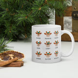 Mug Cute Santa's Reindeer design White glossy mug, cheery mug for morning coffee or hot chocolate