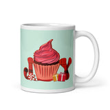 MUG, Joy cupcake, white glossy mug, family gift, Christmas gift idea, for coffee lovers and hot chocolate