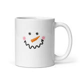 MUG, Snowman face, mug, White glossy mug, Christmas,  Holiday mug, cheery mug gift idea for morning coffee/hot chocolate/ mugs.