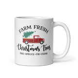 MUG, Farm fresh Christmas trees, Christmas mugs, gift cup mug, White glossy mug, cup, Christmas mug, gift, White glossy mug