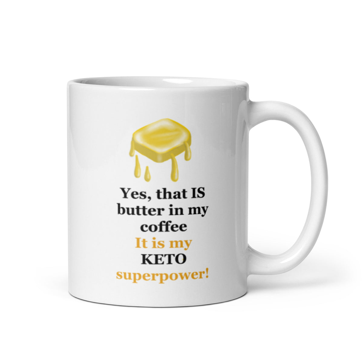 MUG, yes that IS butter in my coffee, keto bulletproof coffee mugs