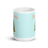 MUG, Merry Christmas with tree, blue Christmas mug, gift cup, White glossy mug, cup, Christmas mug, gift, White glossy mug