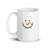 MUG, Snowman face, mug, White glossy mug, Christmas,  Holiday mug, cheery mug gift idea for morning coffee/hot chocolate/ mugs.