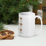 Mug Cute Santa's Reindeer design White glossy mug, cheery mug for morning coffee or hot chocolate