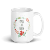 MUG, Peace on Earth, White glossy mug, Christmas,  Holiday mug, cheery mug gift idea for morning coffee or hot chocolate , mugs.
