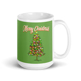 MUG, Merry Christmas with tree, Christmas mug, gift cup, White glossy mug, cup, Christmas mug, gift, White glossy mug