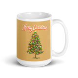 MUG, Merry Christmas with tree, beige Christmas mug, gift cup, White glossy mug, cup, Christmas mug, gift, White glossy mug copy