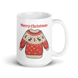 Mug, Ugly Christmas Sweater, Merry Christmas Mugs, Funny Gift Cup Mug, White Glossy Mug, Cup, Christmas Mug, Gift, White Glossy Mug 11oz, White