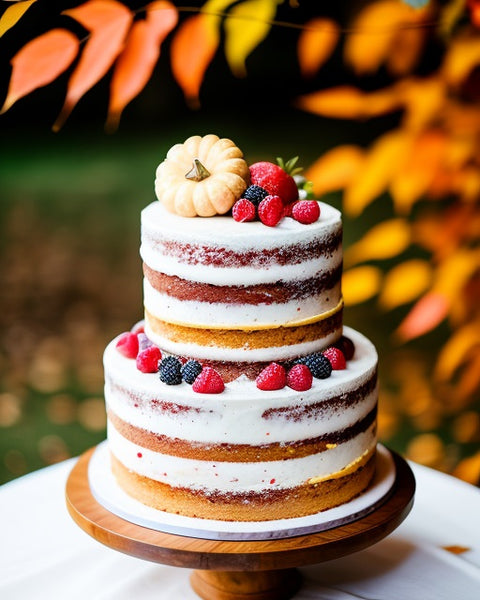 naked wedding cake with fruit, wedding cake, wedding cakes, bakery near me, baked goods, Ottawa wedding cakes, naked wedding cake, simple wedding cake, fall wedding cake, Autumn wedding cake