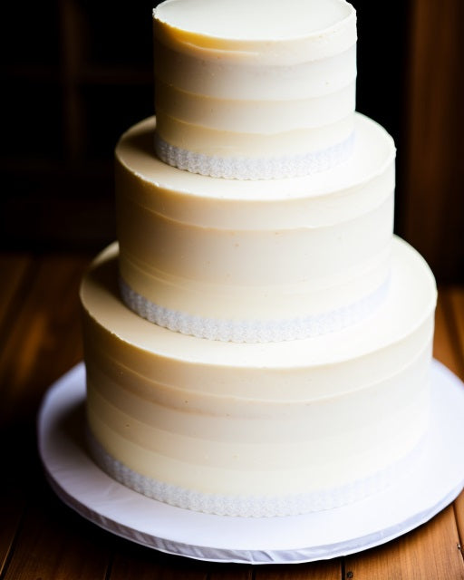 WEDDING CAKE, 3 tier custom ridged wedding cake with lace ribbon details,