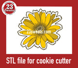 COOKIE CUTTER STL file, “SUNFLOWER” STL Cookie cutter file, instant download