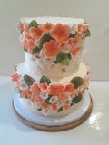 CAKE, 2 TIER Floral fantasy cake 8"/6" tiers birthday or wedding floral cake  round, buttercream covered