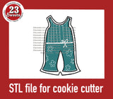 COOKIE CUTTER STL file, “JUMPSUIT” STL Cookie cutter file, instant download