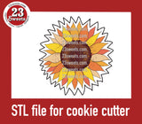 COOKIE CUTTER STL file, “SUNFLOWER HEAD” STL Cookie cutter file, instant download