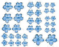 EDIBLE FLOWERS ,blue edible flowers Flowers , edible roses, pre cut wafer paper, 30 pre cut pieces, various sizes, wafer paper, cake, cake pops  cake decoration, cupcake toppers