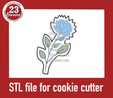 COOKIE CUTTER STL file, “BLUE LOTUS” STL Cookie cutter file, instant download