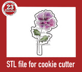 COOKIE CUTTER STL file, “ LAVATERA” STL Cookie cutter file, instant download