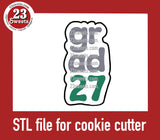 COOKIE CUTTER STL file, “Grad 27” STL Cookie cutter file, instant download
