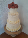 Cake, Fall Splendour, Custom  Wedding Cake, 8'/6'/4' tiers, 75 servings, Halloween wedding cake. Fall wedding