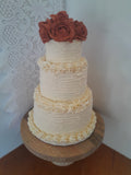 Cake, Fall Splendour, Custom  Wedding Cake, 8'/6'/4' tiers, 75 servings, Halloween wedding cake. Fall wedding