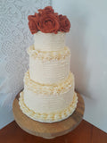 Cake, Fall Splendour, Custom  Wedding Cake, 8'/6'/4' tiers, 75 servings, Halloween wedding cake. Fall wedding