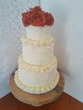 Cake, Fall Splendour, Custom  Wedding Cake, 8'/6'/4' tiers, 75 servings, Halloween wedding cake. Fall wedding