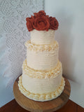 Cake, Fall Splendour, Custom  Wedding Cake, 8'/6'/4' tiers, 75 servings, Halloween wedding cake. Fall wedding