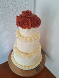 Cake, Fall Splendour, Custom  Wedding Cake, 8'/6'/4' tiers, 75 servings, Halloween wedding cake. Fall wedding