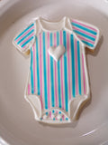 blue and pink striped gender reveal cookies by 23sweets.com with gender reveal colour inside