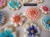 FLORAL COOKIES decorated royal iced COOKIES 1 dozen cookies