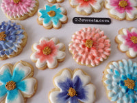 FLORAL COOKIES decorated royal iced COOKIES 1 dozen cookies
